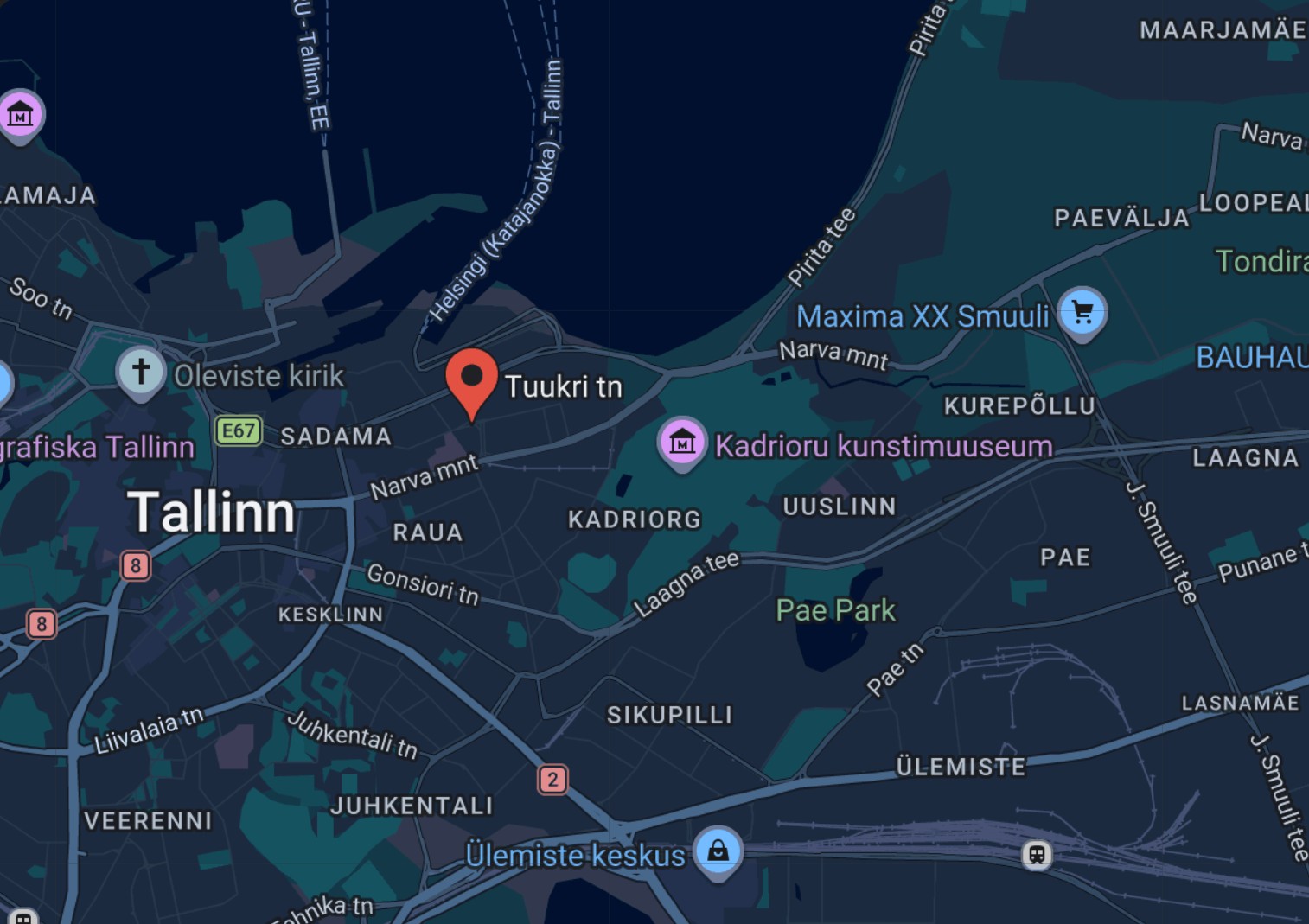 Teekonda location map in Tallinn, Estonia